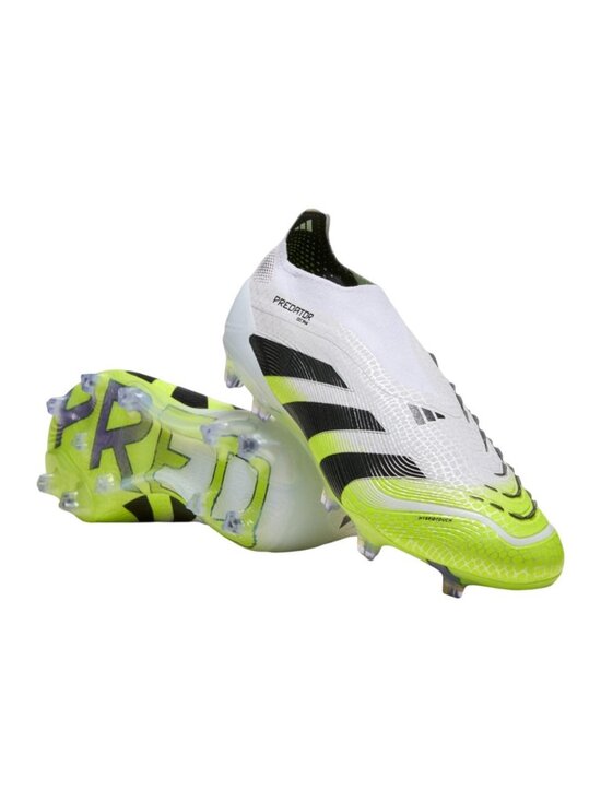 adidas Predator Elite Laceless FG Unisex Soccer Cleats White Black Lemon JI1075 main image 6
